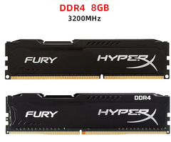 Оперативна пам'ять 2x8Gb DDR4, 3200 MHz HyperX Fury, Black (2 планки)